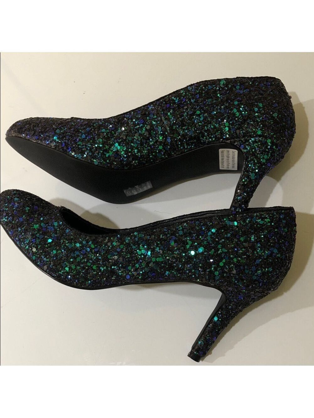 Michael Antonio Black iridescent Women’s night evening pumps women Heels 7.5
🌸 - Picture 2 of 13